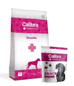 Calibra Veterinary Diets Dog Struvite 12kg + Calibra VD Dog Semi-Moist Snack Urinary Care 120g