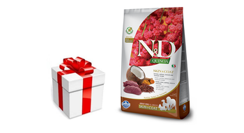 FARMINA N&D Quinoa canine SKIN & COAT VENISON Adult Medium Maxi 7kg + prekvapenie pre vášho psa GRATIS