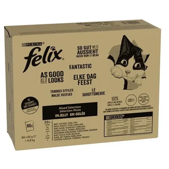 Felix Fantastic Cat Food výber príchutí v želé 80x85g