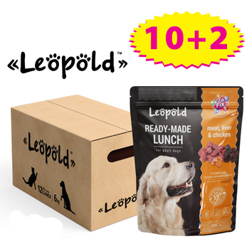 Hotová večera LEOPOLD s mäsom, pečeňou a kuracím mäsom 12x500g