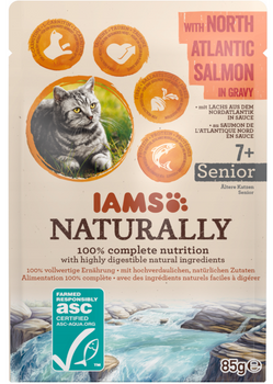 IAMS - Prirodzene so severoatlantickým lososom v omáčke 85g