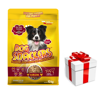 Krmivo pre psov Dog Snackers s kuracím mäsom (stredné a veľké plemená) 10 kg + prekvapenie pre vášho psa GRATIS