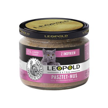 Leopold Pate Mousse s morčacím mäsom pre mačky 300g +10% Gratis (Jar)