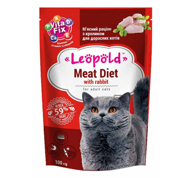 Leopold mäsová diéta s králikom pre mačky 100g
