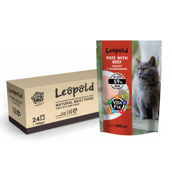 Leopold mäsová paštéta s hovädzím mäsom pre mačky 24x100g