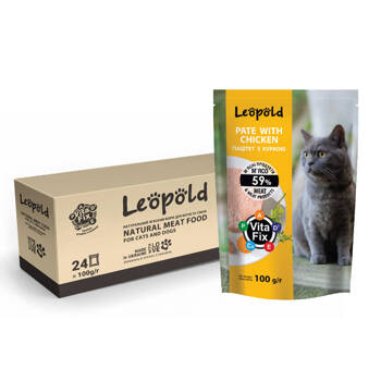 Leopold mäsová paštéta s kuracím mäsom pre mačky 24x100g
