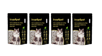 Love4pet super hrudkujúca tofu podstielka 4x(2,5kg 4,3L) pre mačky