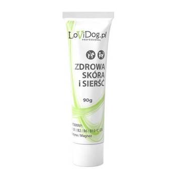 Lovi Dog Healthy Skin and Coat - paštéta pre psov a mačky v tube, s pečeňou a vitamínmi, omega-3 kyselinami, biotínom a horčíkom 90g