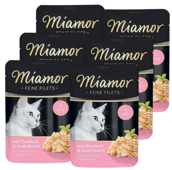 Miamor Feine Filets - vlhké krmivo pre mačky filety z tuniaka s krabom 6x100g