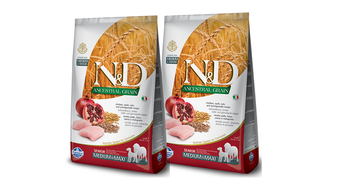 N & D Low Grain Dog Senior Med & Maxi Chicken & Pomegranate 2x12 kg
