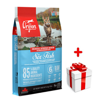 ORIJEN Six Fish cat 5,4kg + prekvapenie pre mačku GRATIS
