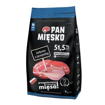 PAN MIĘSKO Teľacie mäso s prepelicou L 9kg pre šteňatá