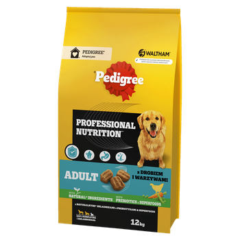 PEDIGREE® Adult Professional Nutrition 12kg s hydinou a zeleninou - suché kompletné krmivo pre dospelé psy veľkých a stredných plemien