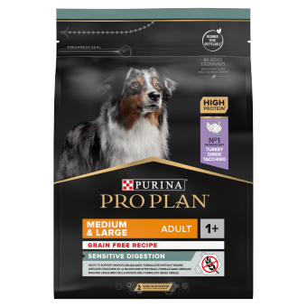 PRO PLAN Sensitive Digestion Medium & Large Adult krmivo pre dospelých psov bohaté na morčacie mäso 2,5kg