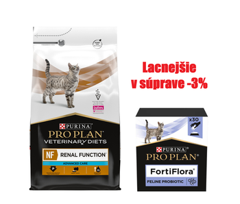 PRO PLAN Veterinary Diets NF AC Renal Function AdvCare Suché krmivo pre mačky 5kg +  PRO PLAN FortiFlora Probiotický doplnok pre mačky 30x1g
