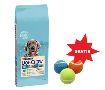 PURINA Dog Chow Puppy Large Breed Turkey 14kg + tenisová loptička pre vášho psa GRATIS