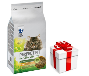 Perfect Fit™ Natural Vitality - suché kompletné krmivo pre dospelé mačky, s kuracím a morčacím mäsom - 6kg + Prekvapenie pre mačku ZDARMA