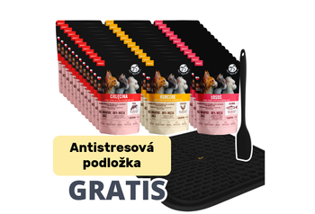 PetRepublic jemne nakrájané kúsky v jemnej omáčke kuracie,teľacie,losos 36x100g pre mačky + Antistresová podložka GRATIS!