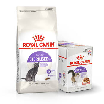 ROYAL CANIN  Sterilised 10kg + 12x85g vlhké potraviny v omáčke GRATIS