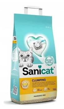 SANICAT Clumping unscented 16L - bentonitové stelivo pre mačky bez vône