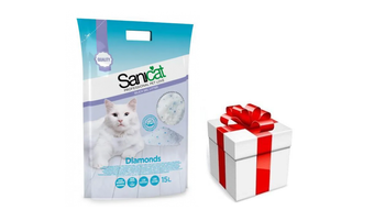 SANICAT Diamonds silikónová podstielka pre mačky 15l + prekvapenie pre mačku ZDARMA