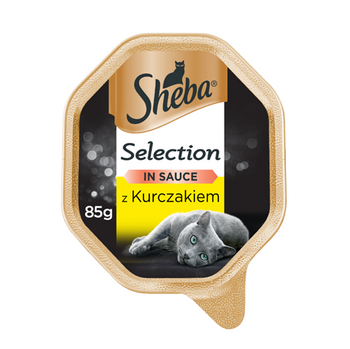 SHEBA® Selection 85g s kuracím mäsom - vlhké krmivo pre mačky v omáčke