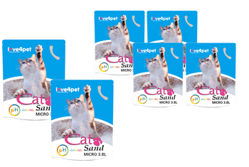 Silikónová podstielka pre mačky Sand Micro - PH Control 8x3,8 l ( mení farbu na kontrolu skorých príznakov choroby)