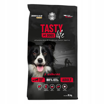 Tasty Dogs Life krmivo pre psov s hovädzím mäsom 15 kg (stredné a veľké plemená)