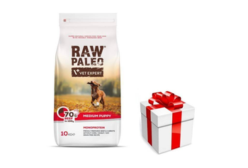 Vetexpert raw paleo beef puppy medium 10kg + prekvapenie pre vášho psa ZDARMA